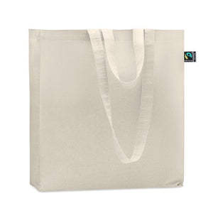 Shopper in cotone equosolidale beige - personalizzabile con logo