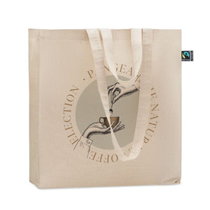 Shopper in cotone equosolidale beige - personalizzabile con logo