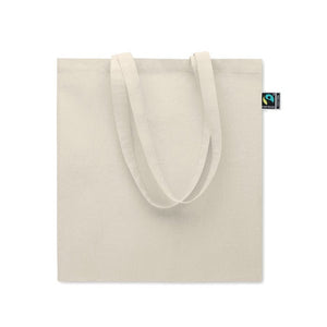 Shopper in cotone equosolidale beige - personalizzabile con logo