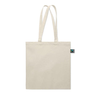 Shopper in cotone equosolidale beige - personalizzabile con logo