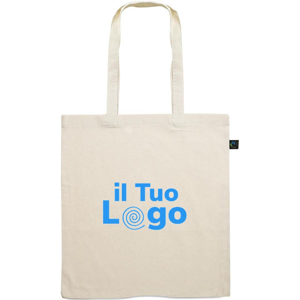 Shopper in cotone Fairtrade 180 gr/m² beige - personalizzabile con logo