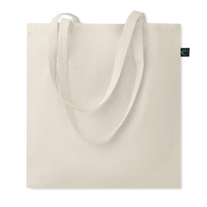 Shopper in cotone Fairtrade 140 gr/m² beige - personalizzabile con logo