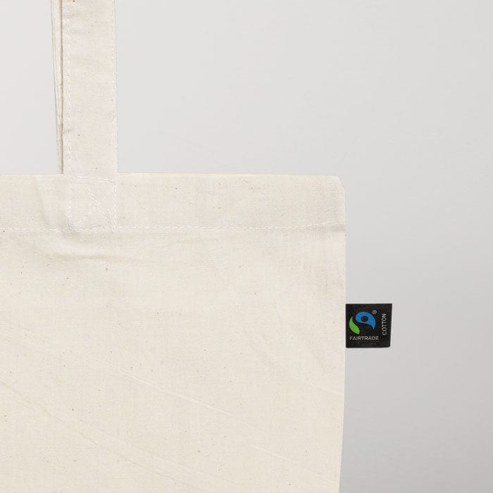 Shopper in cotone Fairtrade 140 gr/m² beige - personalizzabile con logo