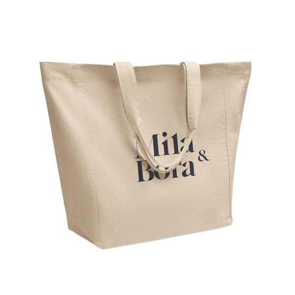 Shopper in cotone manici corti 220 Beige - personalizzabile con logo