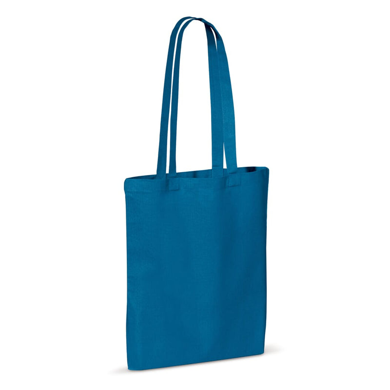 Shopper in cotone OEKO-TEX® 140g/m² 38x42 cm colorata azzurro - personalizzabile con logo