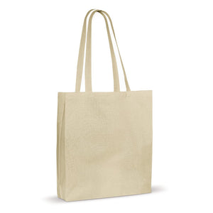 Shopper in cotone natural 140g/m² con soffietto beige - personalizzabile con logo