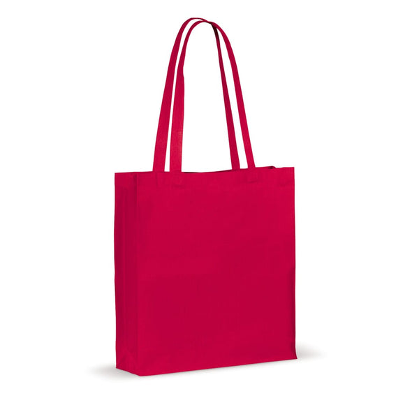 Shopper in cotone OEKO-TEX 140g soffietto colorata Rosa - personalizzabile con logo