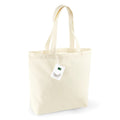 Shopper in cotone organico con soffietto beige / UNICA - personalizzabile con logo