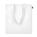 Shopper in cotone organico manici lunghi colorata bianco - personalizzabile con logo