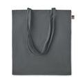 Shopper in cotone organico manici lunghi colorata grigio - personalizzabile con logo