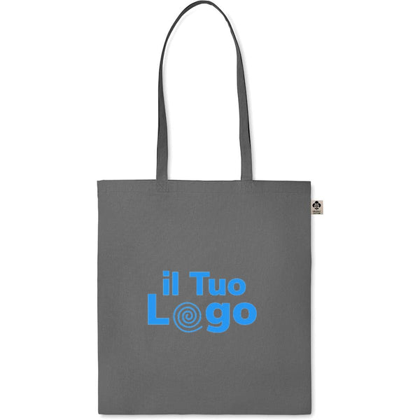 Shopper in cotone organico manici lunghi colorata - personalizzabile con logo