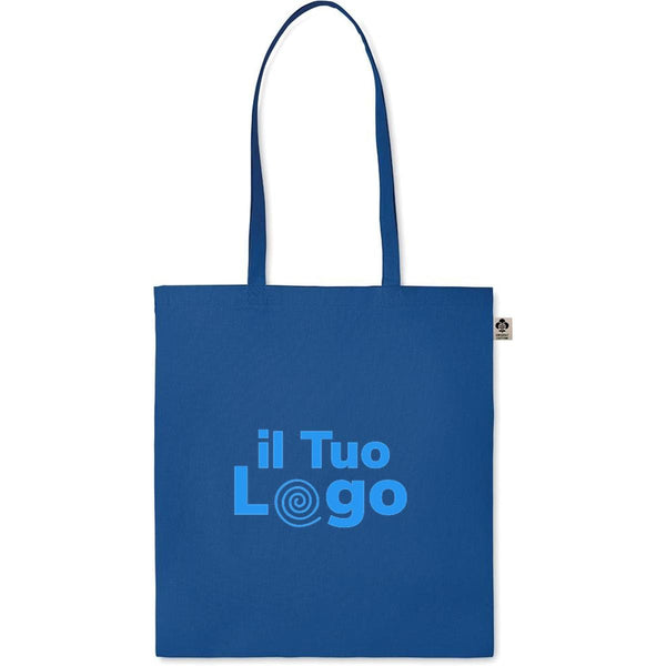 Shopper in cotone organico manici lunghi colorata - personalizzabile con logo