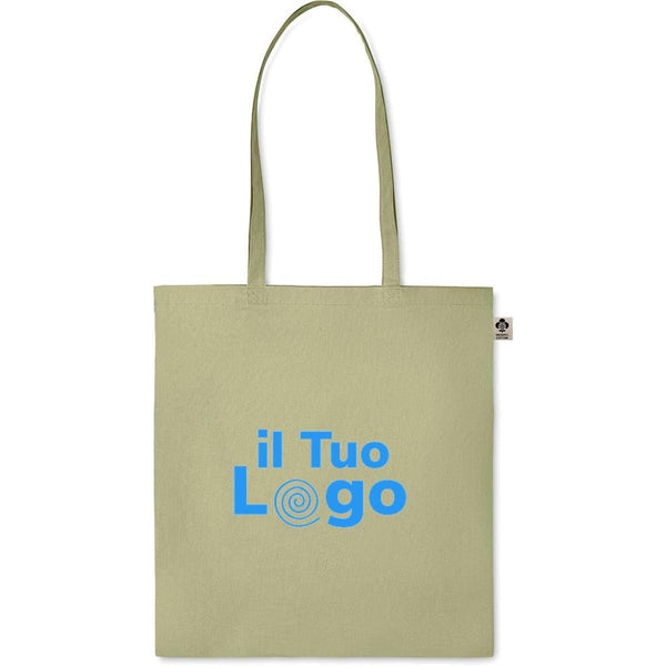 Shopper in cotone organico manici lunghi colorata - personalizzabile con logo