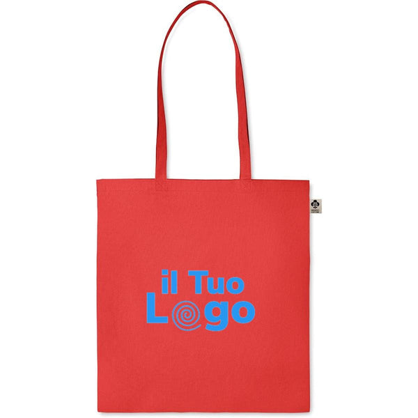 Shopper in cotone organico manici lunghi colorata - personalizzabile con logo