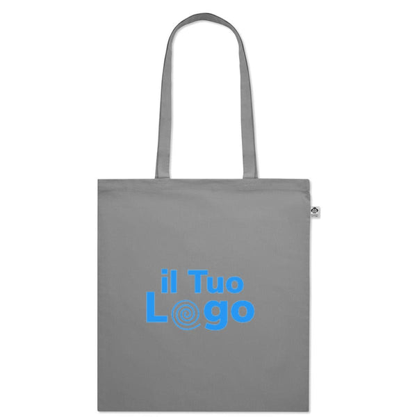 Shopper in cotone organico manici lunghi colorata - personalizzabile con logo