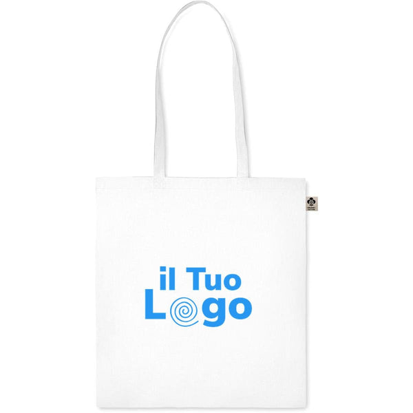 Shopper in cotone organico manici lunghi colorata - personalizzabile con logo