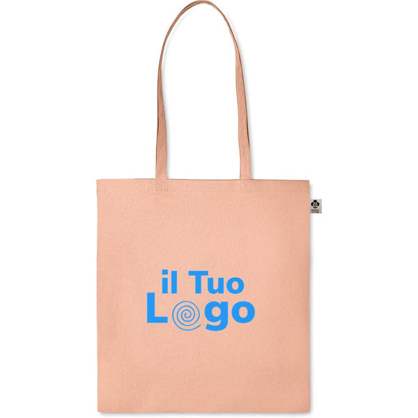 Shopper in cotone organico manici lunghi colorata - personalizzabile con logo