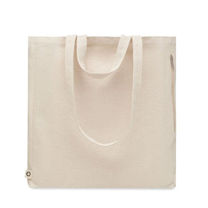 Shopper in cotone riciclato beige - personalizzabile con logo