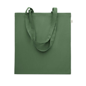 Shopper in cotone riciclato color Verde Scuro - personalizzabile con logo