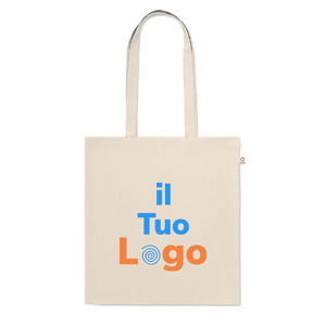 Shopper in cotone riciclato natural beige - personalizzabile con logo