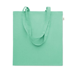Shopper in cotone riciclato verde calce - personalizzabile con logo
