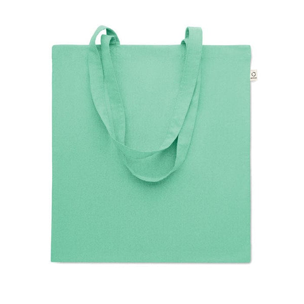 Shopper in cotone riciclato verde calce - personalizzabile con logo