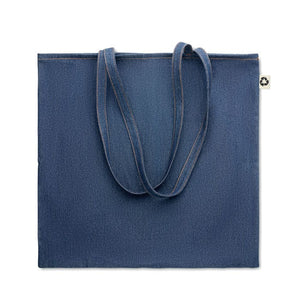 Shopper in denim riciclato blu - personalizzabile con logo