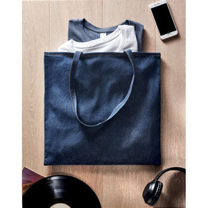 Shopper in denim riciclato blu - personalizzabile con logo