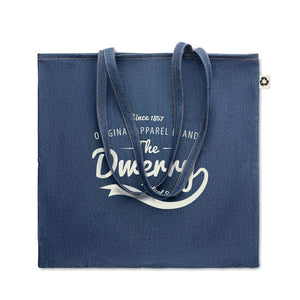 Shopper in denim riciclato blu - personalizzabile con logo