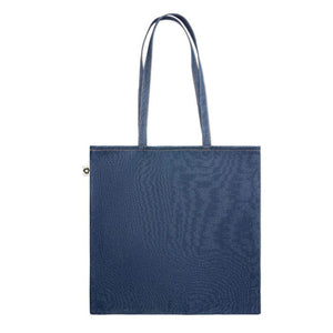 Shopper in denim riciclato blu - personalizzabile con logo