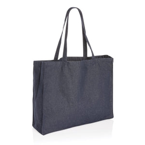 Shopper in denim riciclato Impact AWARE™ 49x37 cm blu - personalizzabile con logo