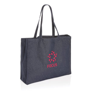 Shopper in denim riciclato Impact AWARE™ 49x37 cm blu - personalizzabile con logo