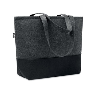 Shopper in feltro RPET 55x39 cm grigio scuro - personalizzabile con logo