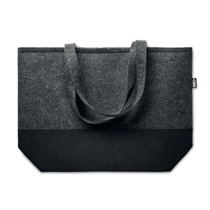 Shopper in feltro RPET 55x39 cm grigio scuro - personalizzabile con logo