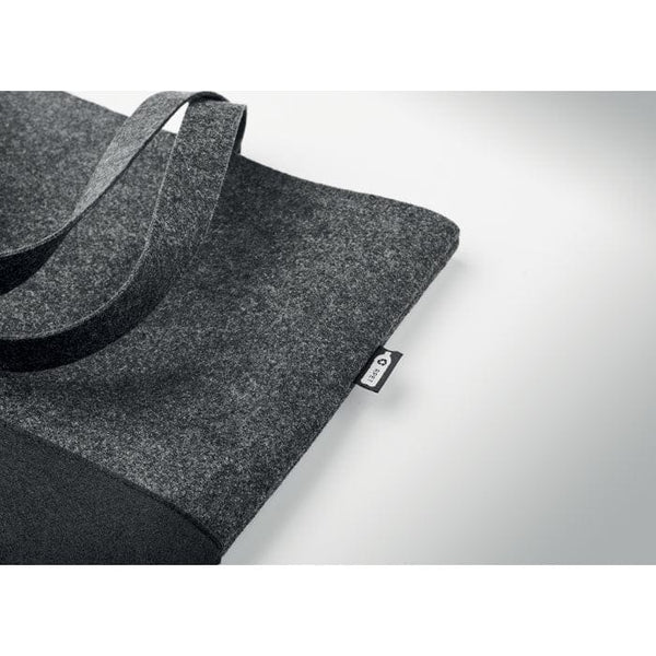 Shopper in feltro RPET 55x39 cm grigio scuro - personalizzabile con logo