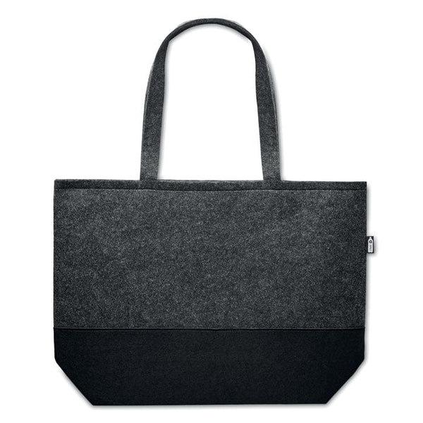 Shopper in feltro RPET 55x39 cm grigio scuro - personalizzabile con logo