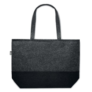 Shopper in feltro RPET 55x39 cm grigio scuro - personalizzabile con logo