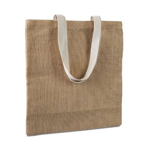 Shopper in juta beige - personalizzabile con logo