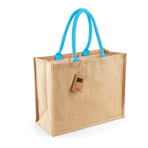 Shopper in Juta Deluxe beige/azzurro / UNICA - personalizzabile con logo