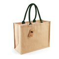 Shopper in Juta Deluxe beige/forest green / UNICA - personalizzabile con logo