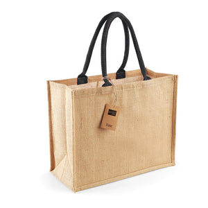 Shopper in Juta Deluxe beige/nero / UNICA - personalizzabile con logo