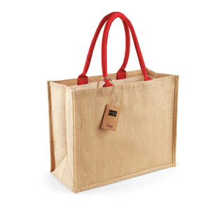 Shopper in Juta Deluxe beige/rosso / UNICA - personalizzabile con logo