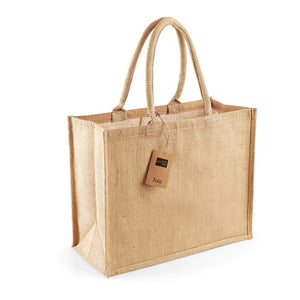 Shopper in Juta Deluxe beige / UNICA - personalizzabile con logo