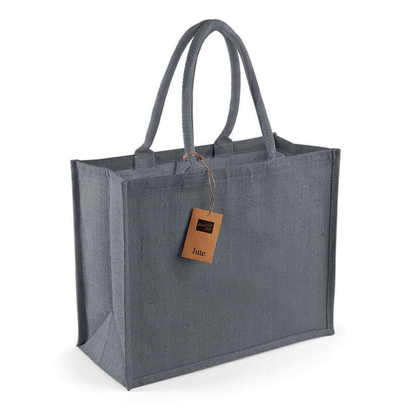 Shopper in Juta Deluxe grigio / UNICA - personalizzabile con logo