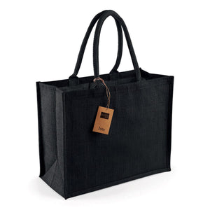 Shopper in Juta Deluxe nero / UNICA - personalizzabile con logo