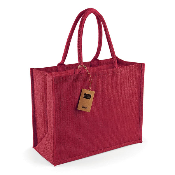 Shopper in Juta Deluxe rosso / UNICA - personalizzabile con logo