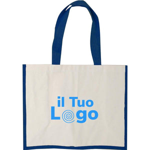 Shopper in juta e canvas - personalizzabile con logo