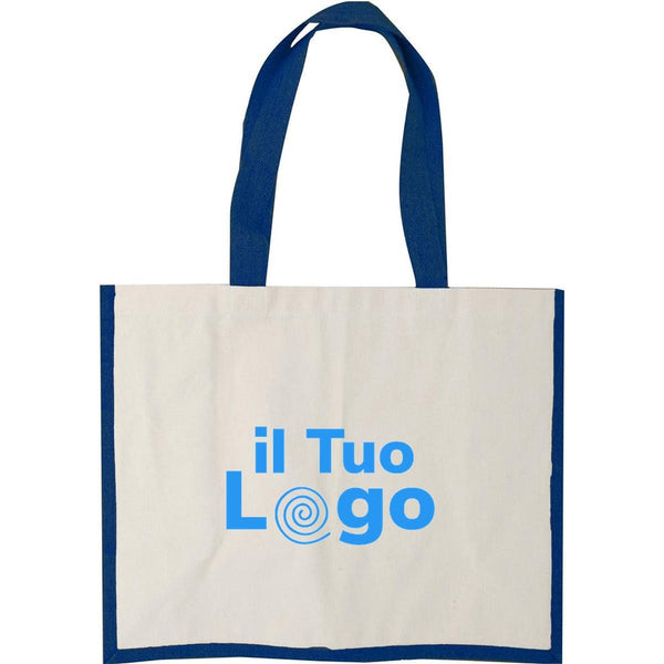 Shopper in juta e canvas - personalizzabile con logo