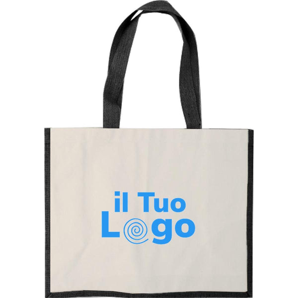 Shopper in juta e canvas - personalizzabile con logo