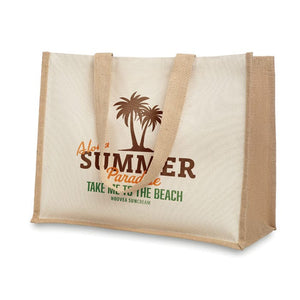 Shopper in juta e canvas - personalizzabile con logo